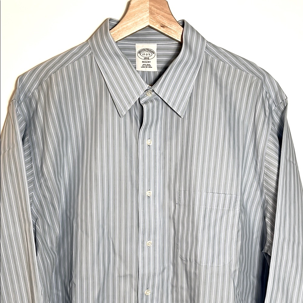 Brooks Brothers Regent Men's Non-Iron Oxford Dress Shirt - Green/Blue